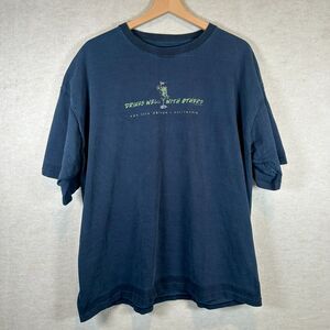 Vintage Drinks Well With Others California Travel Graphic T Shirt Mens L Black